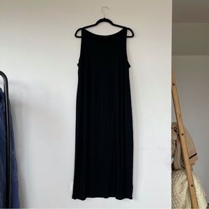 Eileen Fisher Jersey Tank Sleeveless Dress - Black - 1X